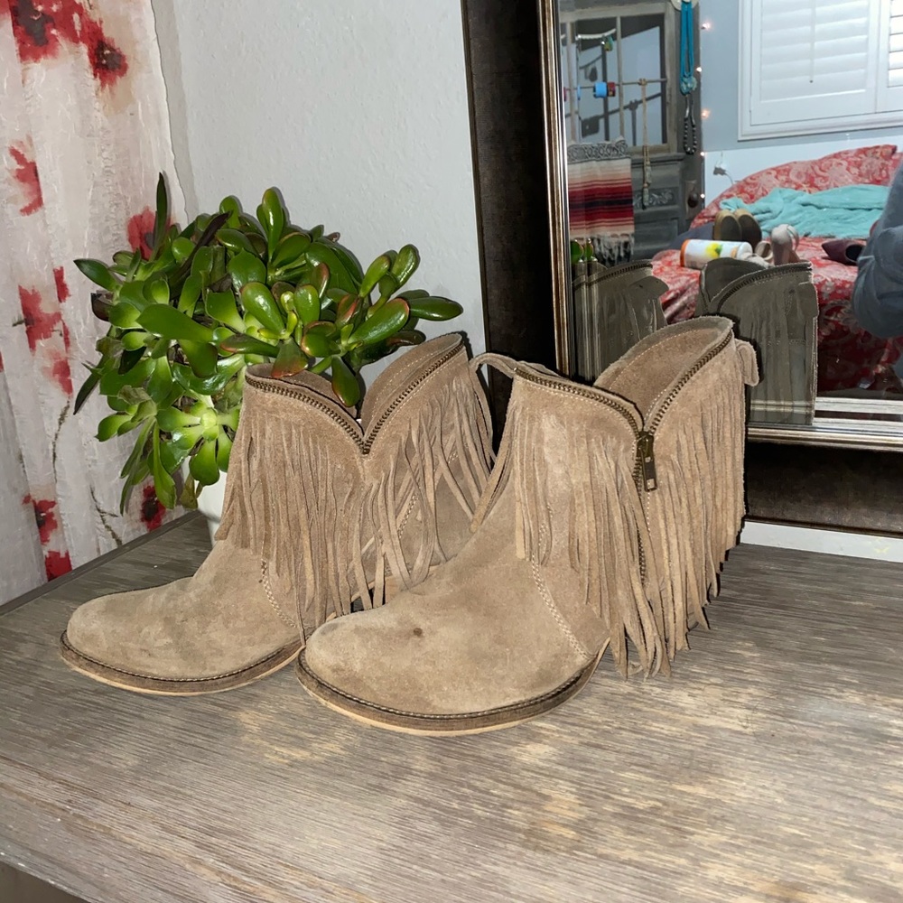 Fringe booties